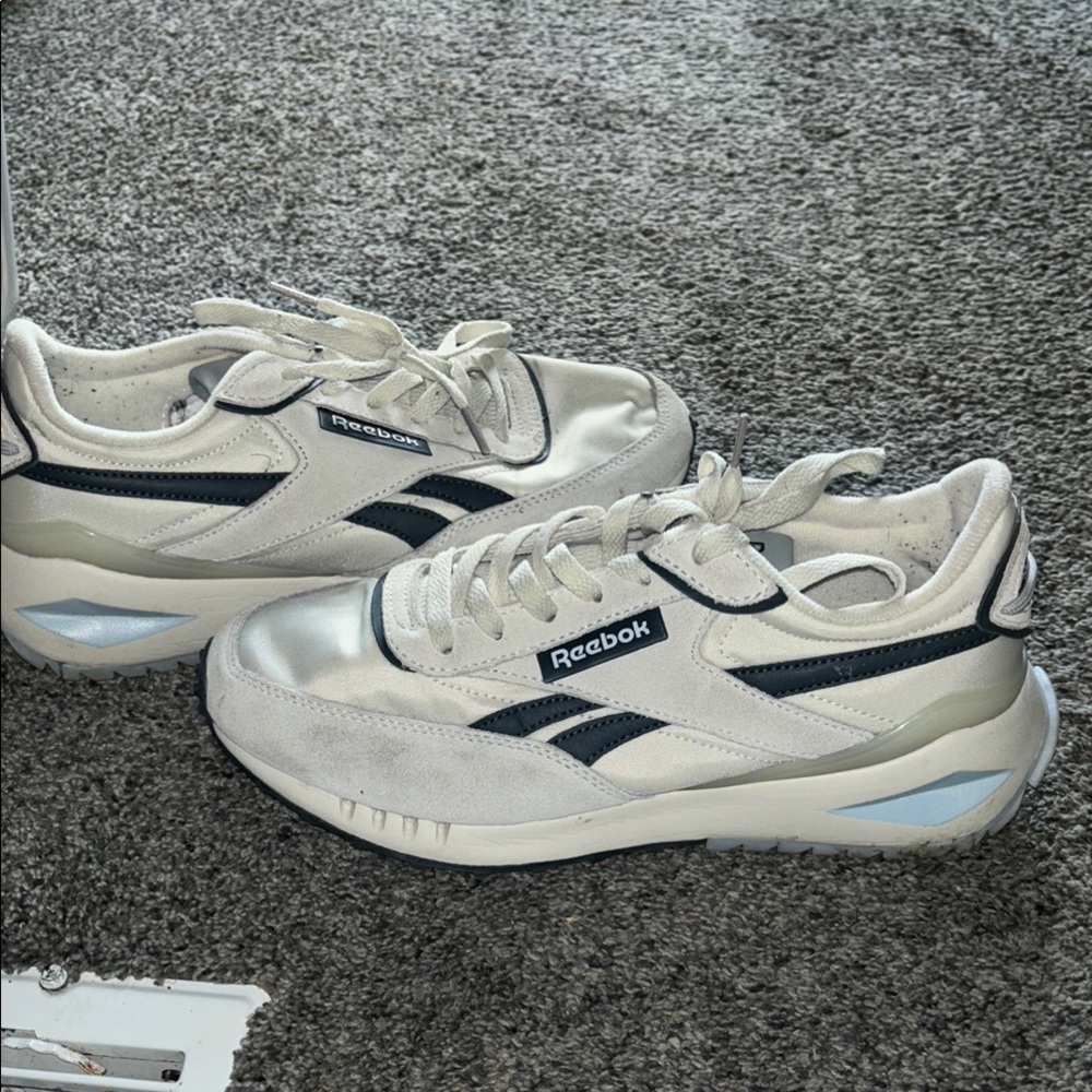 Reebok Ivory and Charcoal Athletic Shoes